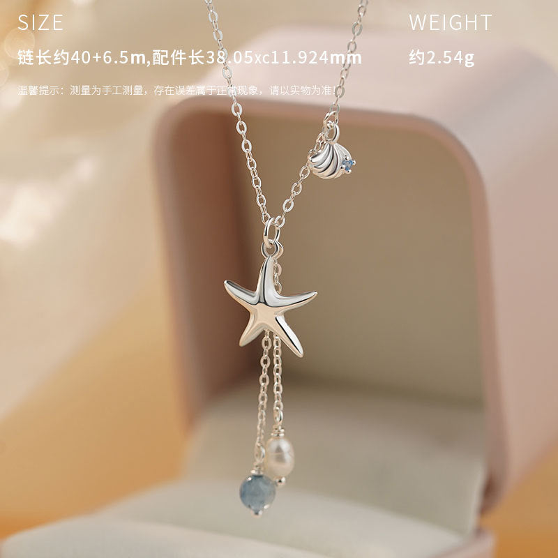 D廠-原創S925純銀S999足銀海星海藍珍珠項鍊秋季甜美清新送禮套裝批發「YC0184N_1 YC4471E_1 YC4907SL_1」24.11-2