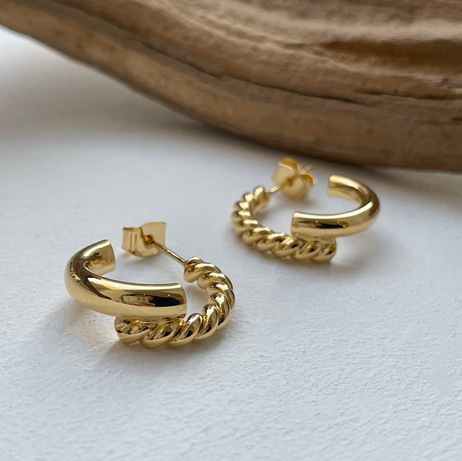 F廠-韓國韓版925純銀耳釘韓風INS極簡編織耳環耳扣銀耳釘女「C874」25.12-1