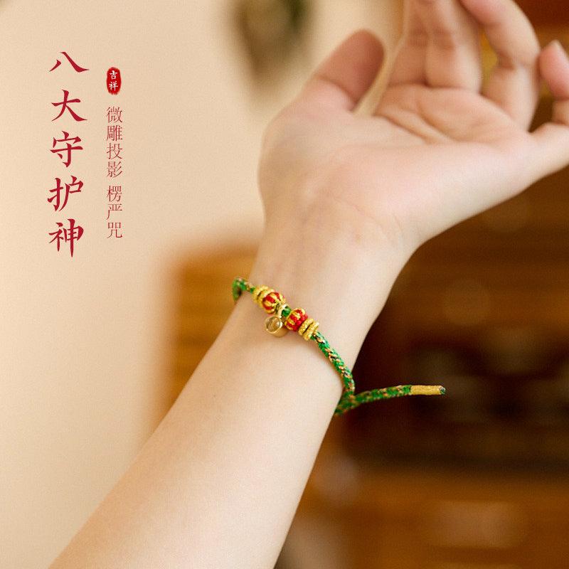 AS廠-2025蛇年男女紅繩本命佛投影石楞嚴咒六字真言十二生肖守護神手繩「ZL10128」25.03-3