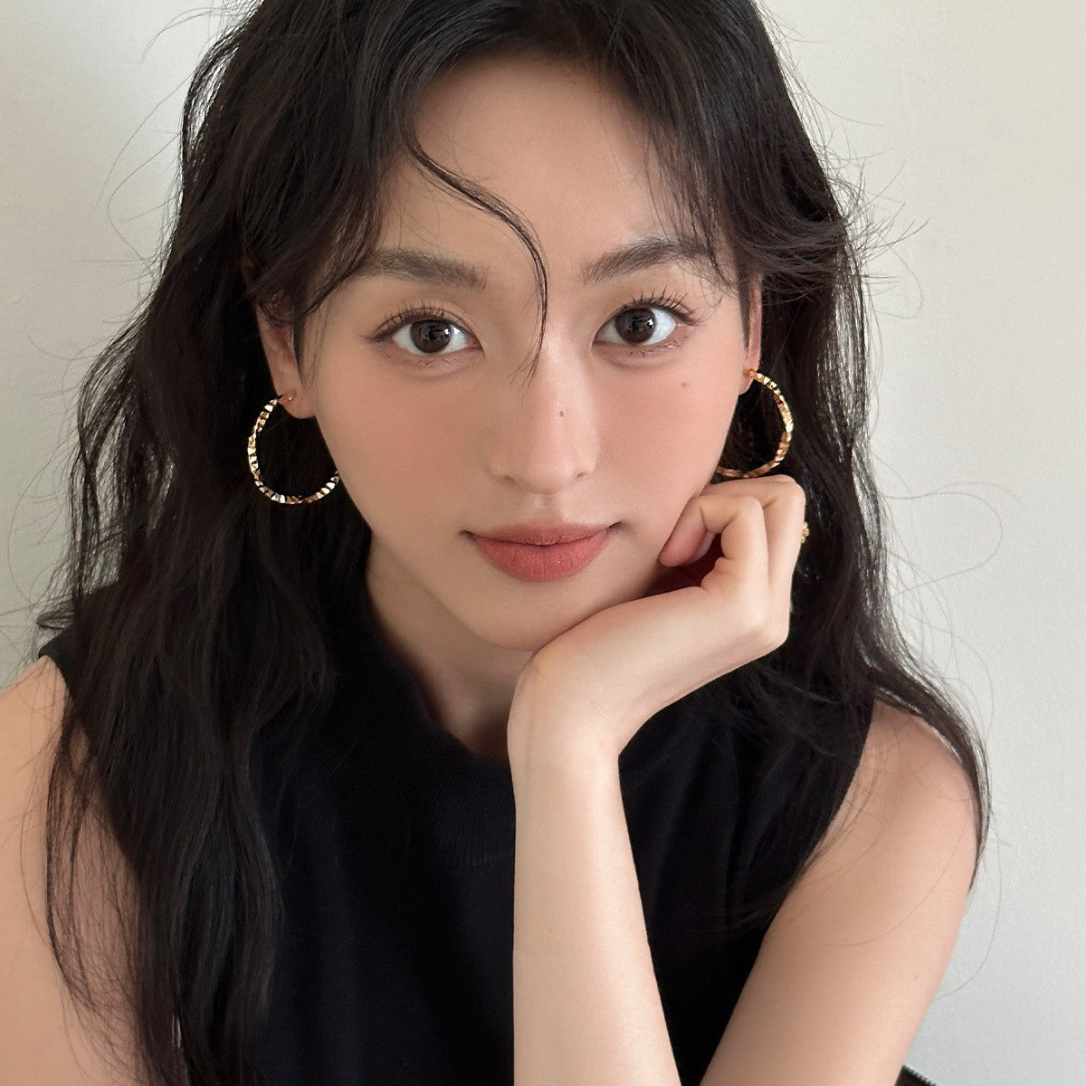 C廠-法式復古簡約幾何扭曲銀針素圈耳環氣質輕奢高級感個性冷淡風耳圈「EH-4133」25.09-3