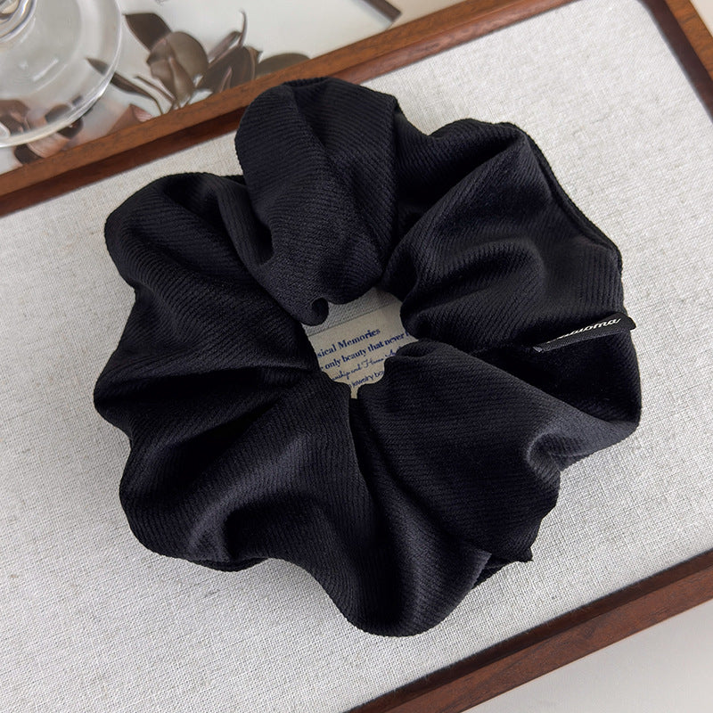 E廠-秋冬質感斜紋絨布大腸髮圈新款百搭慵懶馬尾髮繩扎丸子頭頭繩頭花「27696」25.11-3