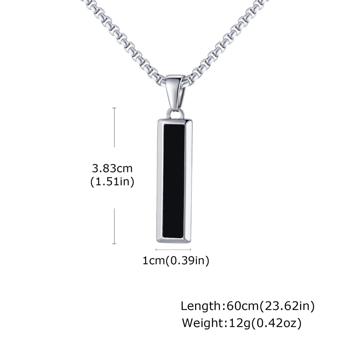 G廠-批發歐美跨境男士時尚百搭不鏽鋼瑪瑙綠松石幾何吊墜項鍊「PN-2221」25.11-1