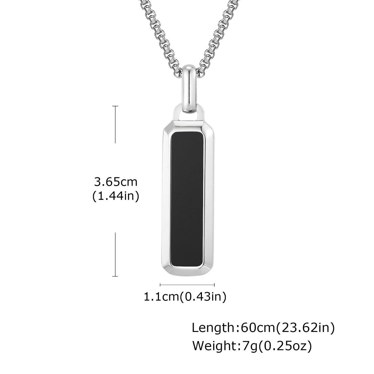 G廠-歐美跨境男士不鏽鋼吊墜長條虎眼石幾何百搭時尚簡約項鍊「PN-2226」25.11-2