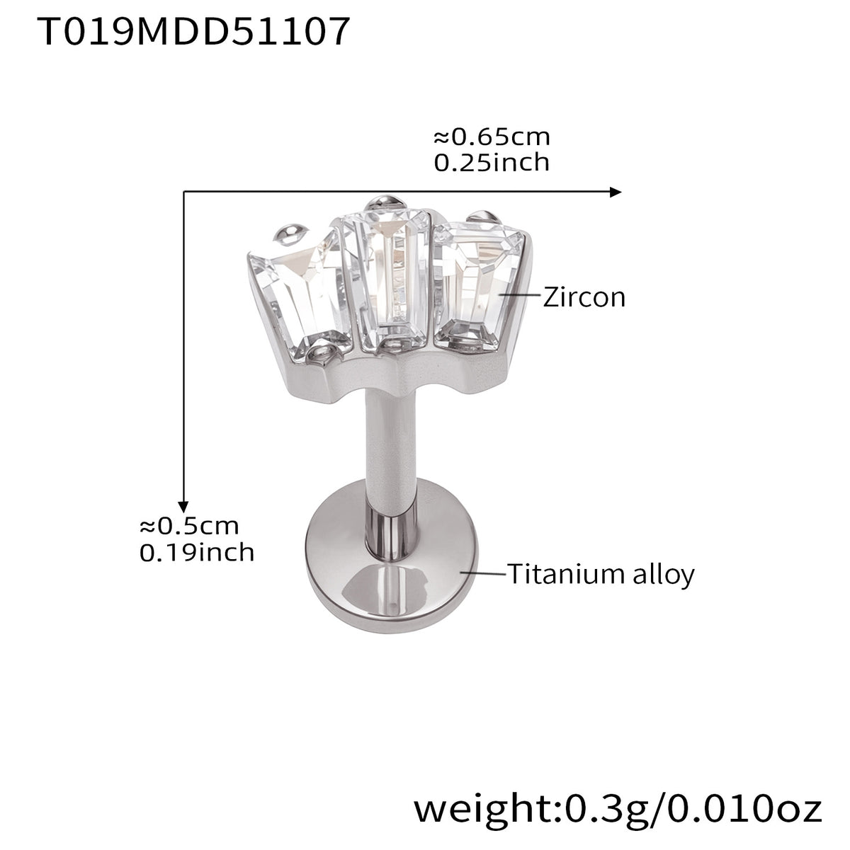 B廠-撒旦的孩子美人魚穿刺唇釘女鈦合釘甜酷辣妹唇環鈦合金飾品「T009」25.11-2