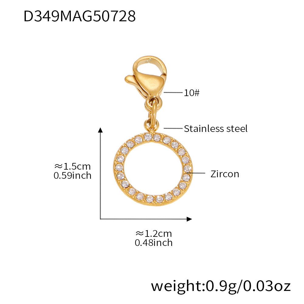 B廠-ins風小眾DIY圓圈鋯石手鍊不鏽鋼18K金女式手圈不掉色飾品「E424」25.08-1