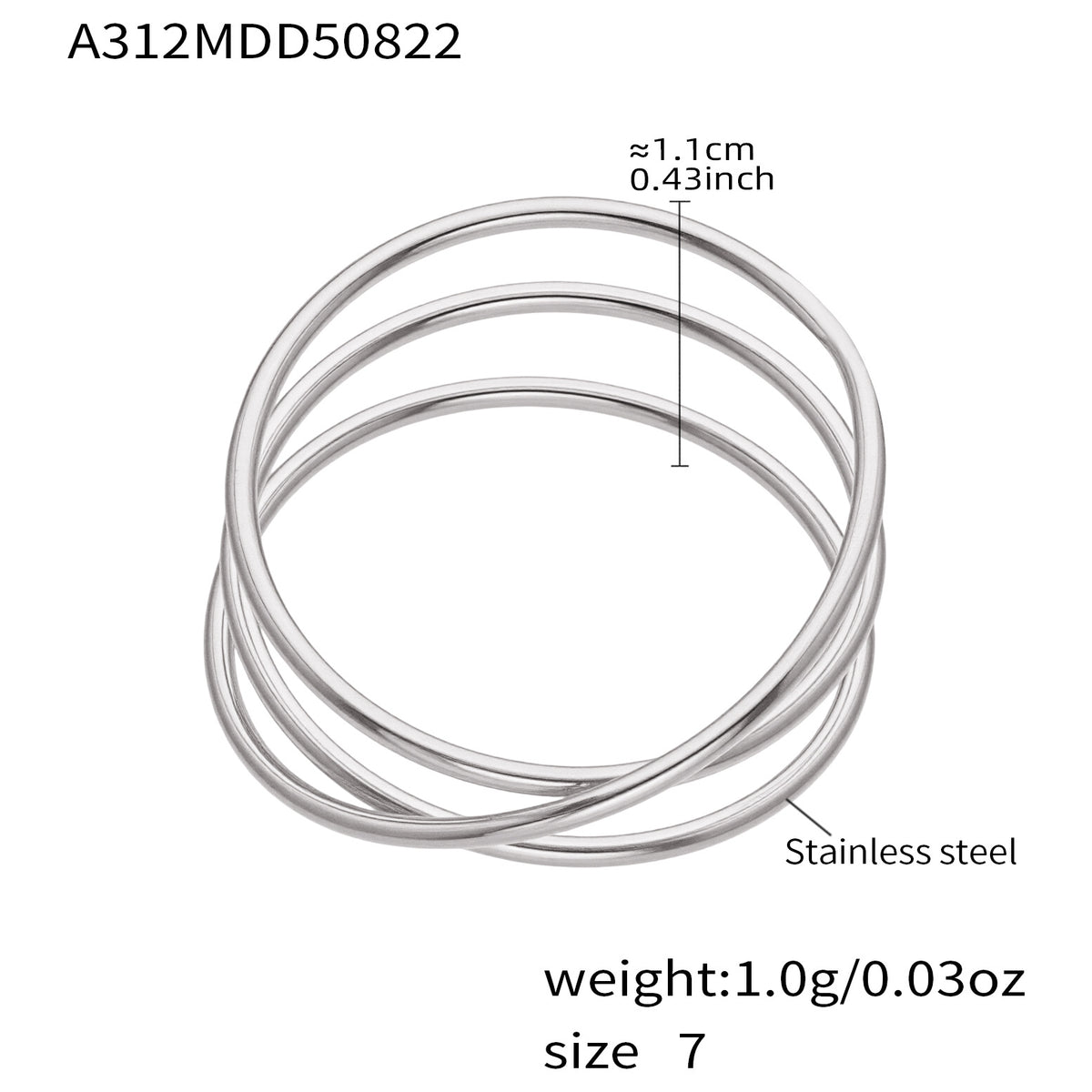 B廠-超閃5A鋯石小鑽尾戒三件套戒指不鏽鋼18k鍍金飾品跨境rings「A309-A312-A313」25.09-4