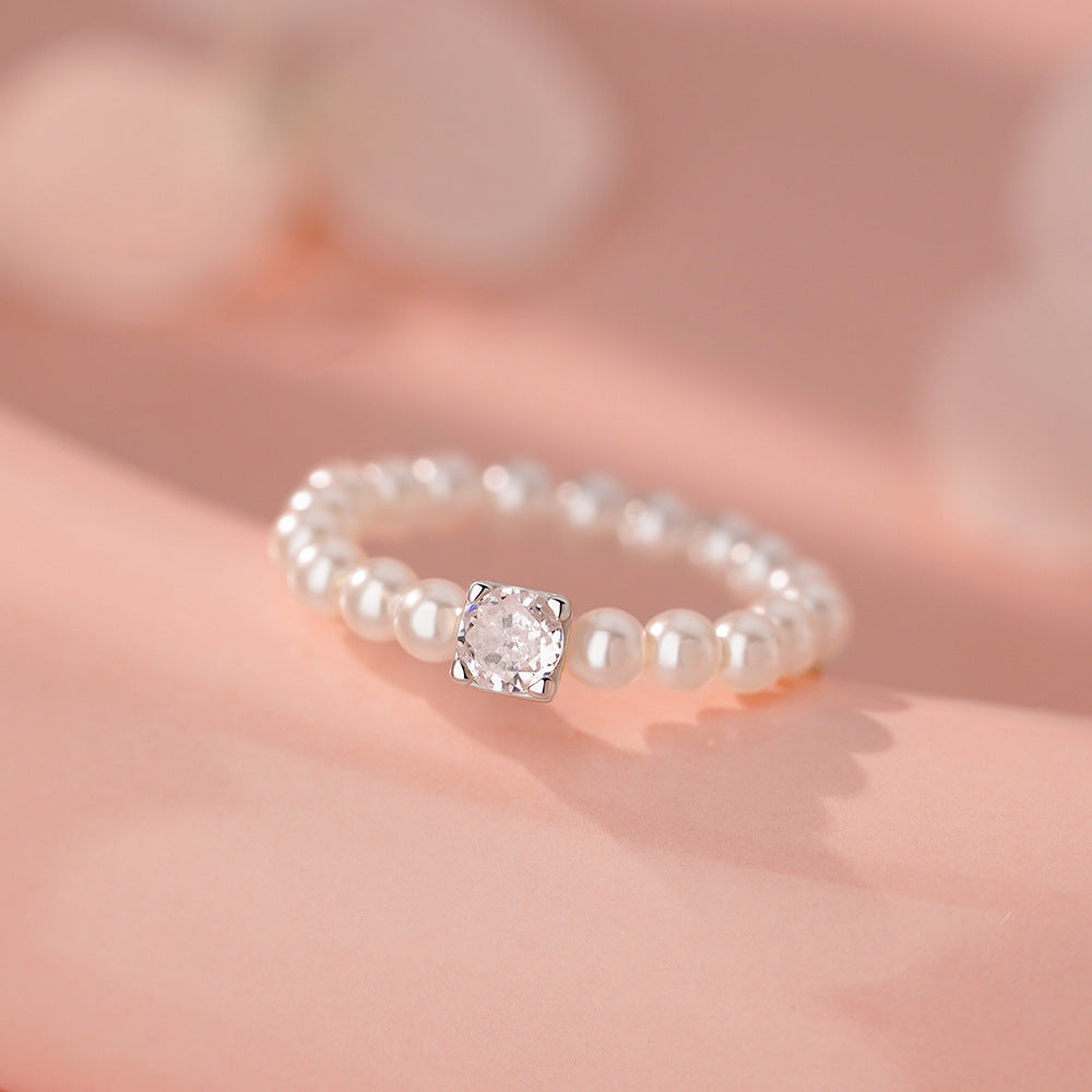 D廠-純銀S925溫柔珍珠戒指女新款韓式簡約文藝法式復古清新手飾「YC5467R」25.12-3