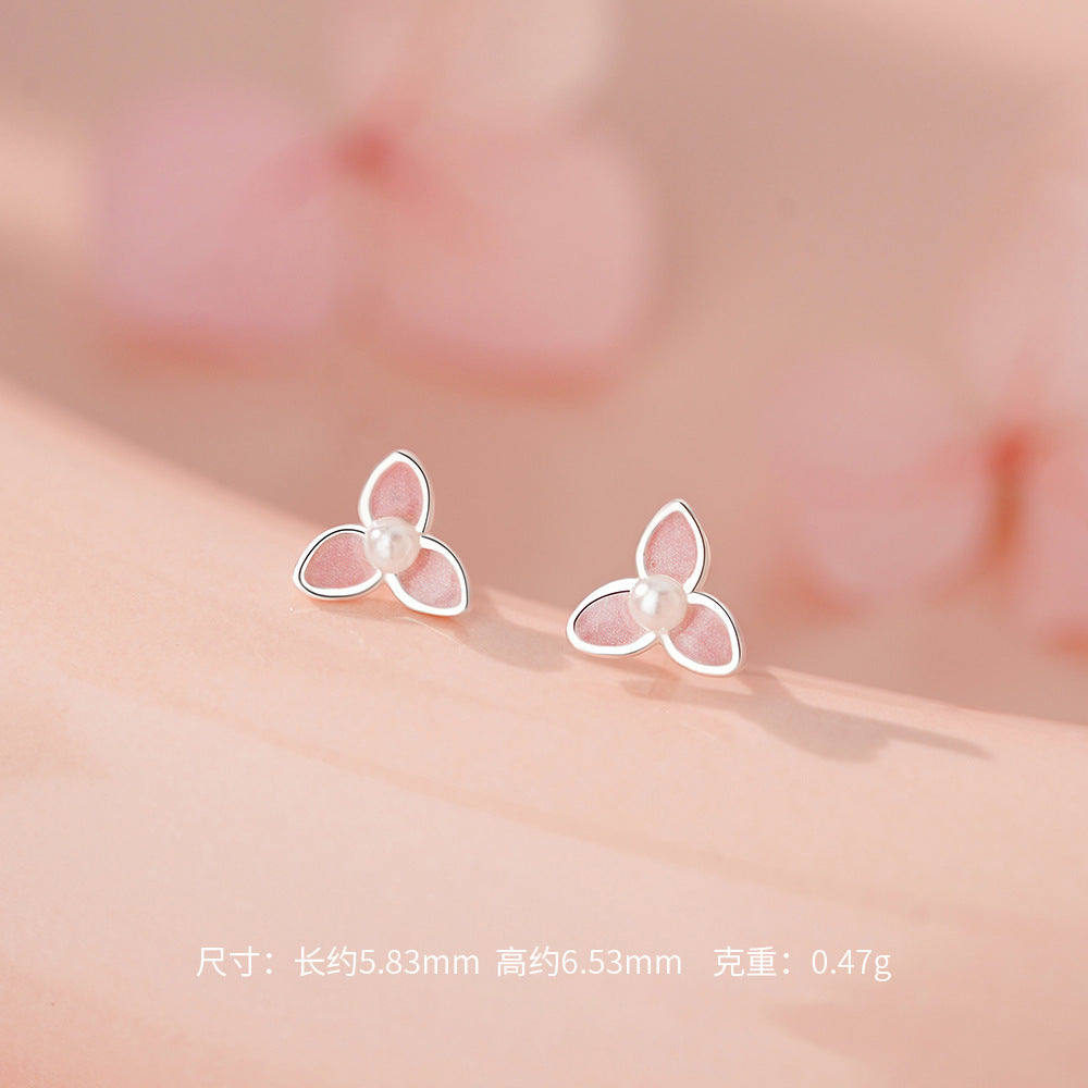 D廠-足銀S999時尚花朵珍珠耳環耳線甜美百搭文藝氣質養耳洞耳飾「YC4125E_1」25.12-1