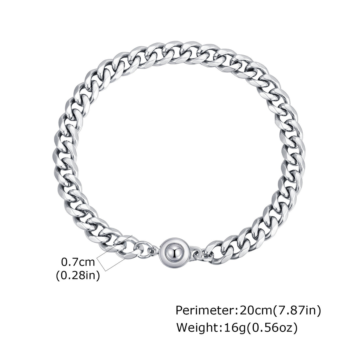 G廠-不鏽鋼磨鏈圓形按扣手鍊鏈寬3.6MM 5MM  7MM時尚飾品「BR-2490」25.06-1