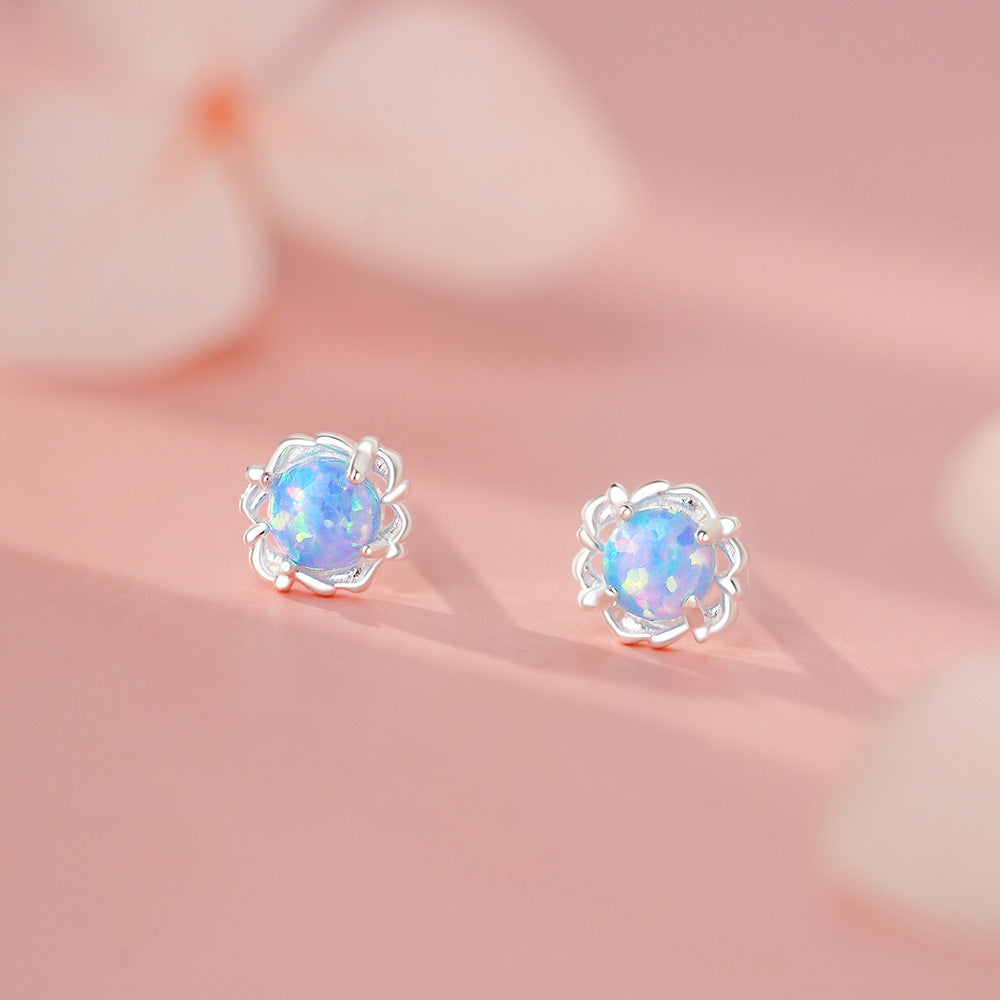 D廠-足銀S999幾何歐泊耳環女設計甜美輕奢冬季爆款簡約小眾耳飾批發「YC2656E_1」25.11-4