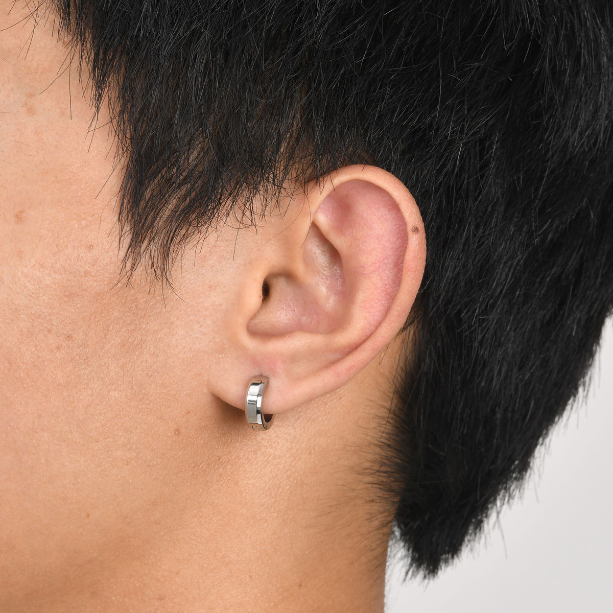 G廠-飾品首飾 不鏽鋼光面耳圈黑色單只時尚男士配飾 「EH-690」25.08-4