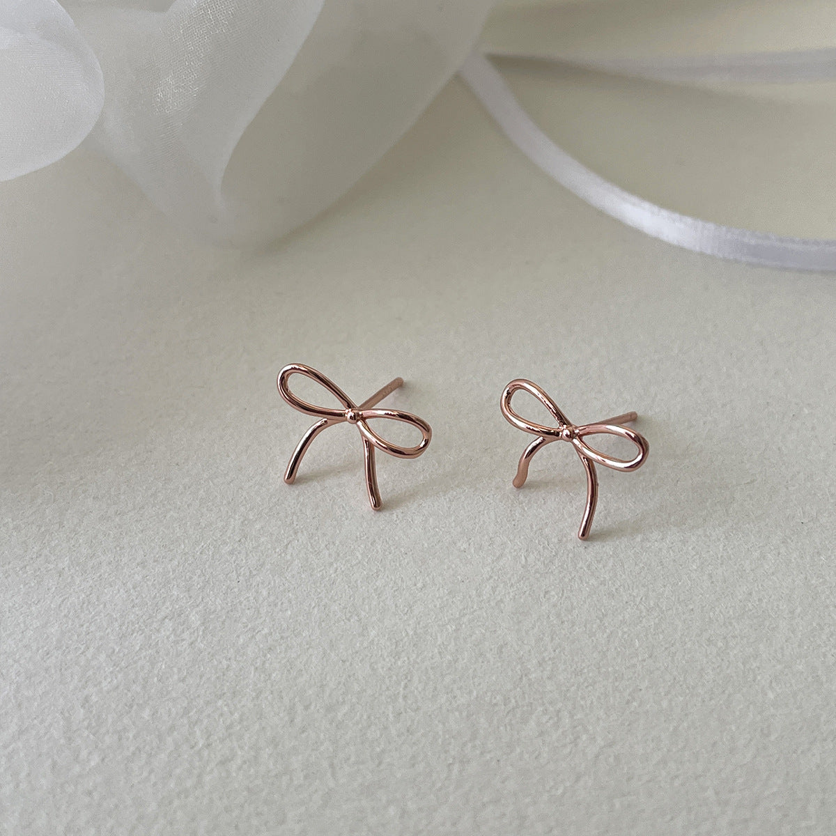 C廠-極簡日常蝴蝶結耳釘女輕奢氣質小香風網紅銀針耳環少女高級感耳飾「EH-4263」25.11-3