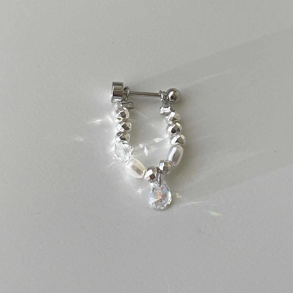 C廠-彩色多巴胺水滴鋯石耳環女輕奢百搭甜美碎銀鈦鋼耳圈精緻秋冬耳飾「EH-4281」25.11-4