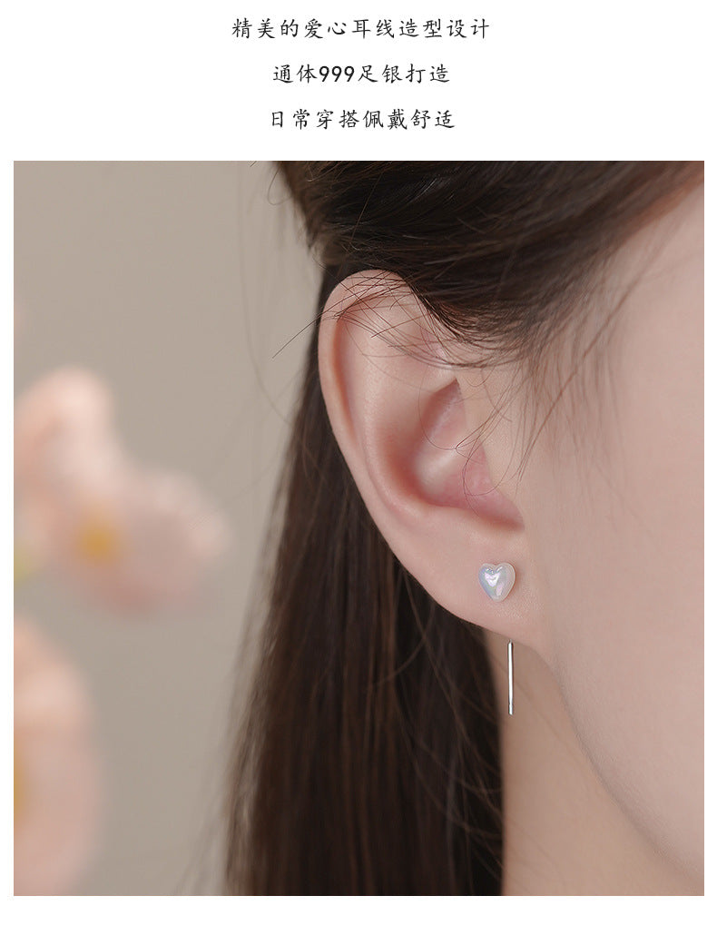 D廠-S999足銀法式復古愛心珍珠耳線女輕奢高級甜美可愛耳飾批發「YC2556E_2」25.07-2