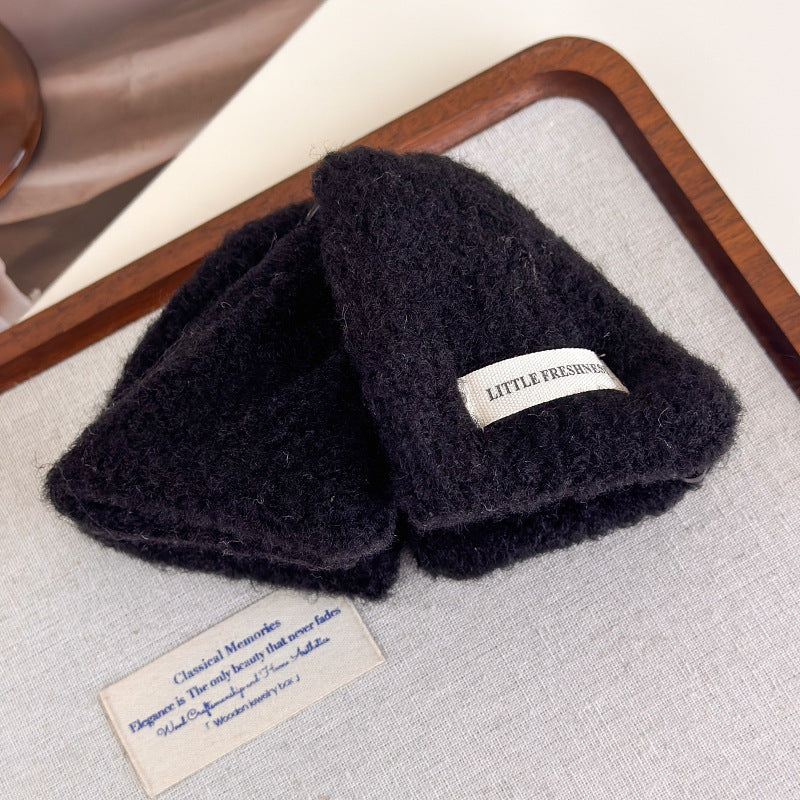 E廠-彩色毛呢三角抓夾女高級感2025新款大號鯊魚夾髮量大後腦勺盤髮夾「27721」25.11-4