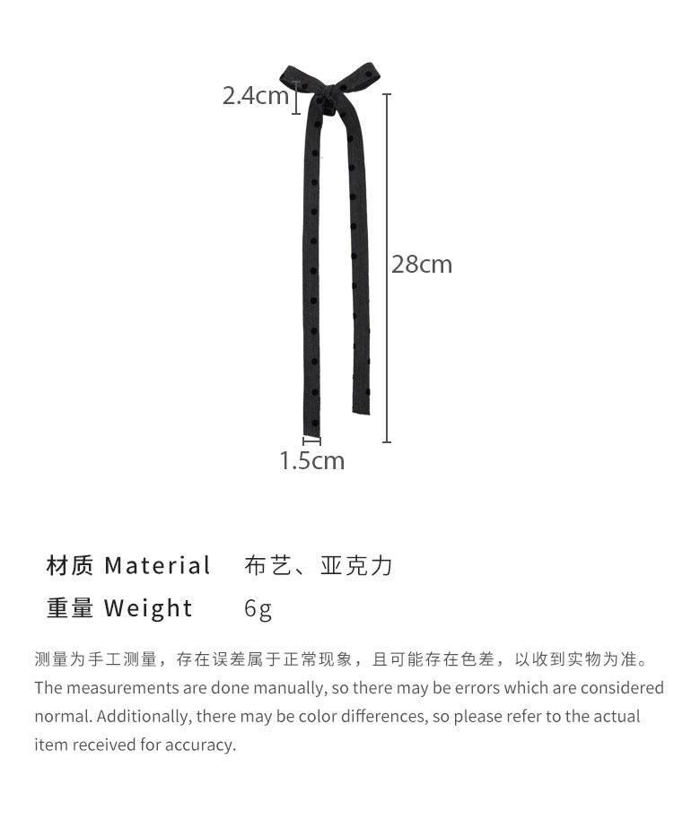 E廠-格雷系灰色蝴蝶結髮夾後腦勺雙馬尾飄帶抓夾裝飾女芭蕾風氣質頭飾「25736」24.07-4