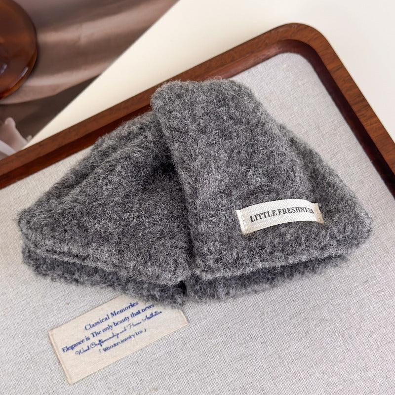 E廠-彩色毛呢三角抓夾女高級感2025新款大號鯊魚夾髮量大後腦勺盤髮夾「27721」25.11-4