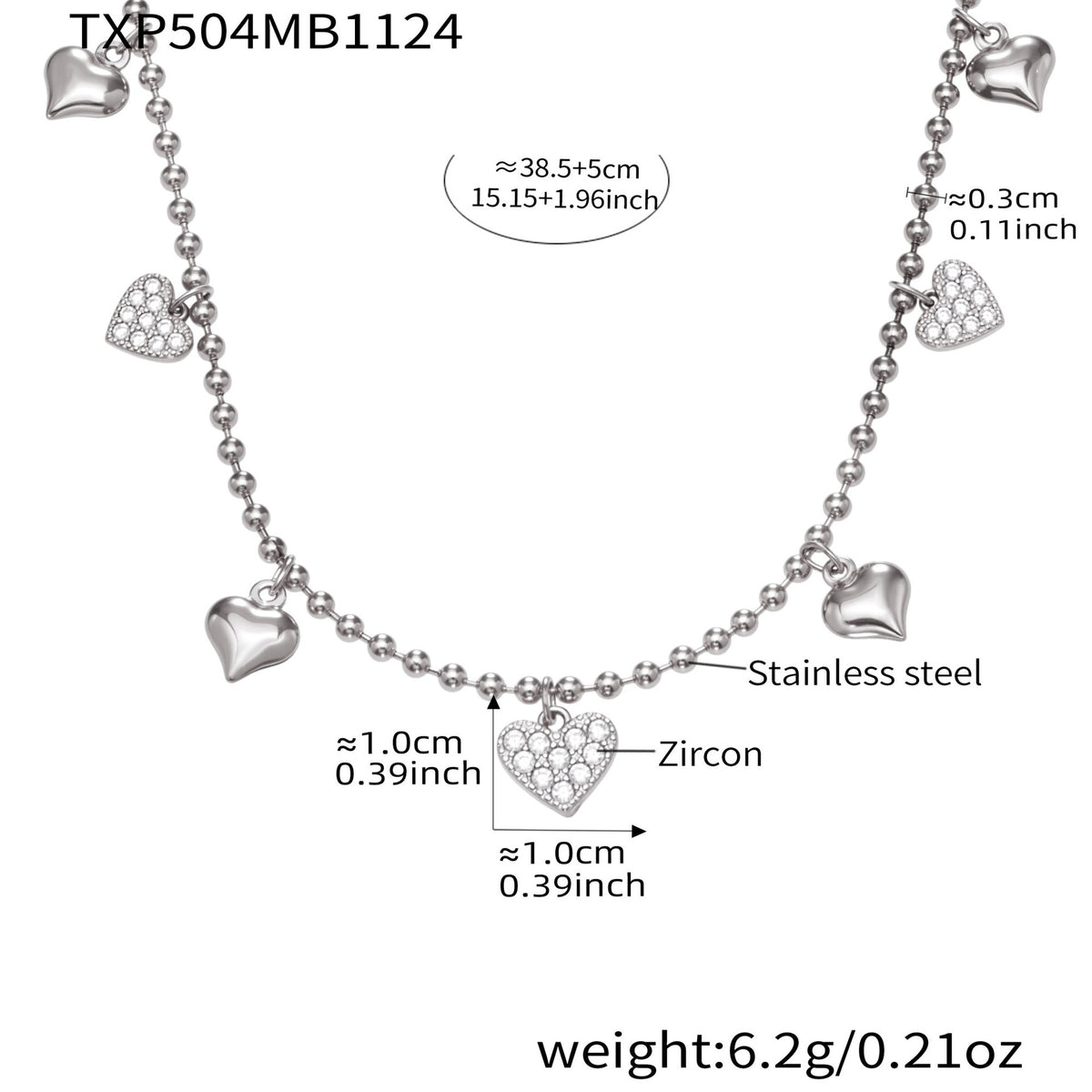 B廠-不鏽鋼愛心滿鑽鋯石吊墜耳環項鍊手鍊腳鏈套裝鍍18k真金歐美潮飾「TXP504」25.11-4