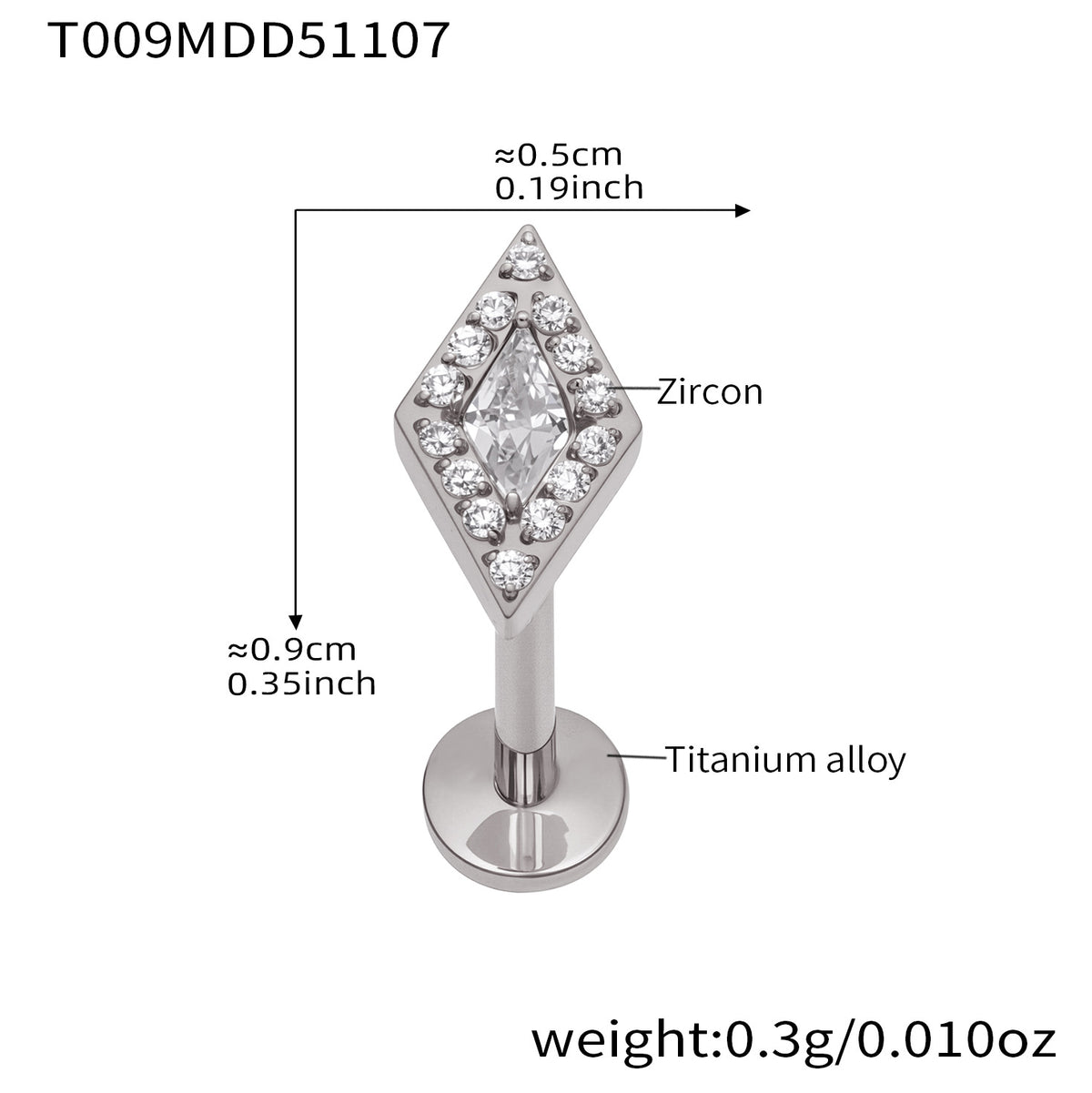 B廠-撒旦的孩子美人魚穿刺唇釘女鈦合釘甜酷辣妹唇環鈦合金飾品「T009」25.11-2