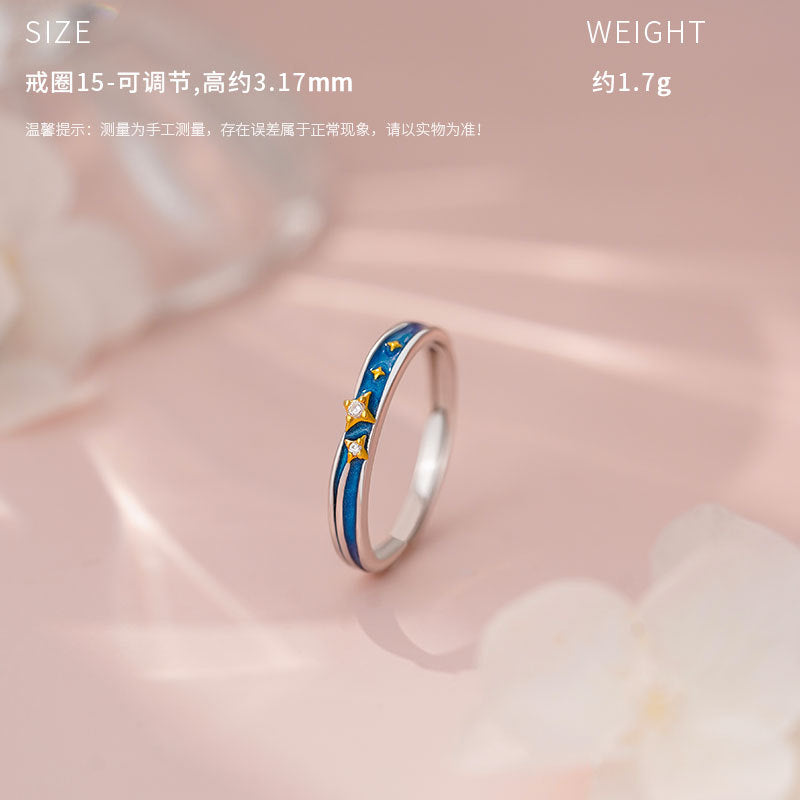 D廠-原創S999足銀星瞬永恆系列情侶對戒新款設計獨特清新手飾「YC3789R_1」25.05-3