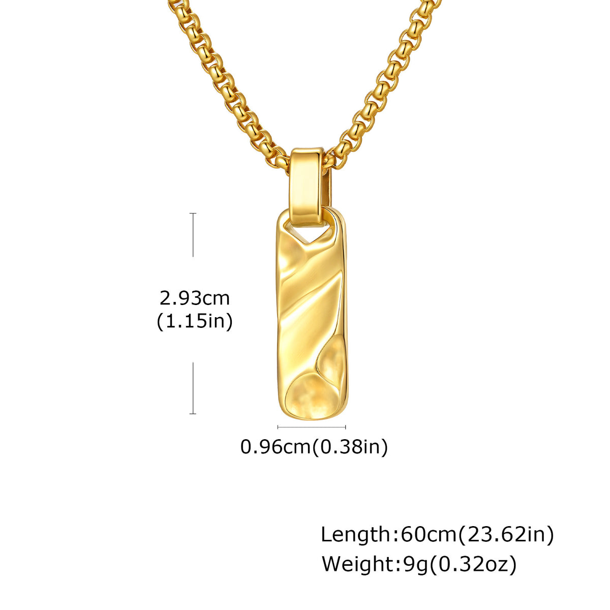 G廠-不鏽鋼立體長方條小眾設計感幾何吊墜男女首飾「PN-2272」25.12-2