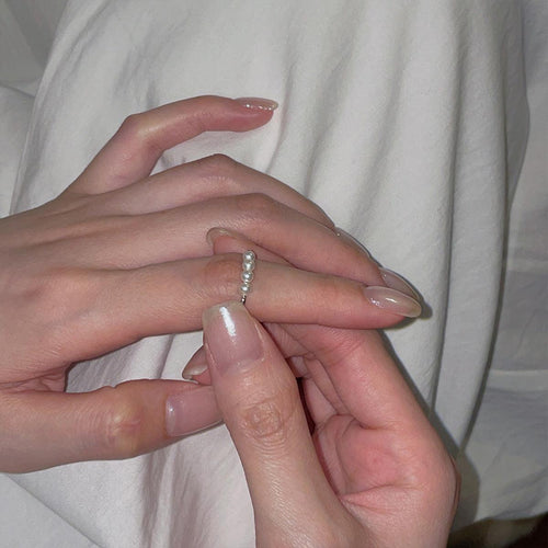C廠-925純銀珍珠戒指女新款潮個性時尚小眾設計高級感冷淡風食指戒「JZ-0360」24.01-3 - 安蘋飾品批發