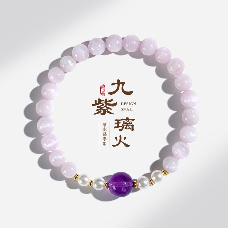 AS廠-九紫離火原創系列紫鋰輝搭配淡水珍珠天鵝石海藍寶diy手串送閨蜜「AL89040」25.02-3