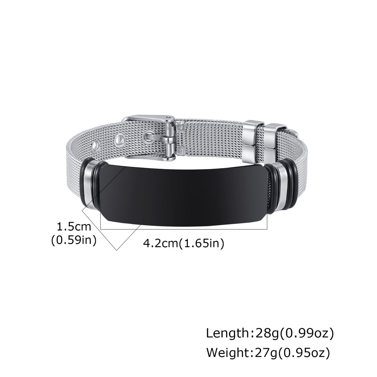 G廠-跨境歐美男士不鏽鋼彎牌網狀錶帶手鍊鋼色「BR-2794」25.12-2