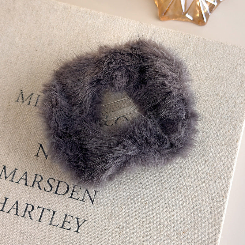 E廠-秋冬橢圓毛絨髮夾女後腦勺高級感毛毛鯊魚夾大號盤髮量多豹紋夾子「26154」25.11-1