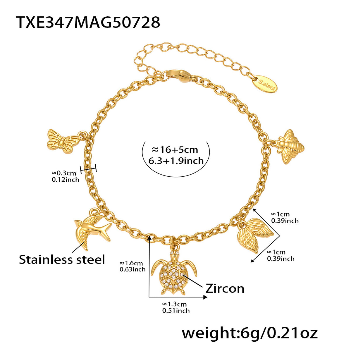 B廠-超閃5A鋯石愛心花朵鎖骨項鍊ins風手鍊不鏽鋼18K金時尚首飾「TXP346」25.08-1