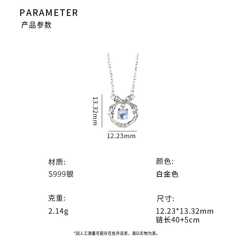 D廠-S999足銀蝴蝶結圓環項鍊甜美公主淑女溫柔氣質百搭鎖骨鏈「YC2496N_1」25.08-1