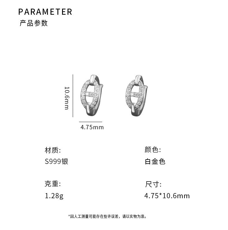 D廠-S999足銀個性豬鼻子耳扣女時尚百搭小眾設計感新款耳飾品批發「YC2509E_1」25.09-2