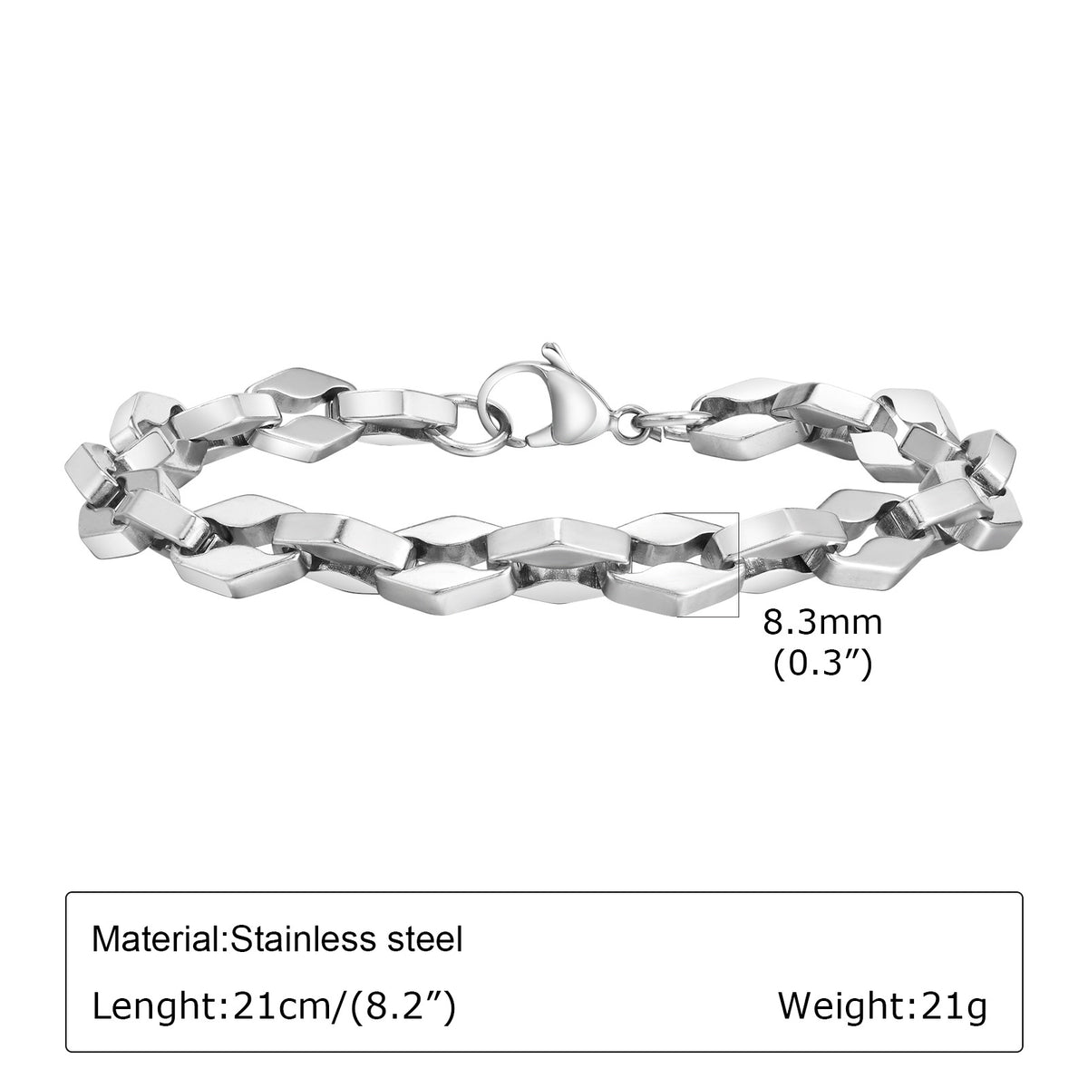 G廠-飾品嘻哈不鏽鋼嘴唇鏈手鍊男女通用日常街頭酷飾品「BR-1980」25.09-2
