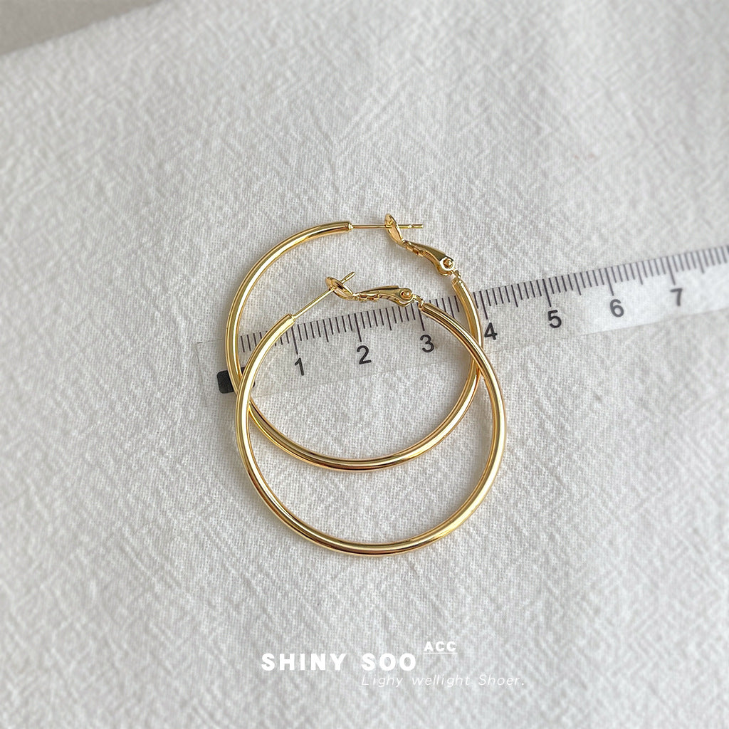 A廠-極簡主義時尚高級感簡約圓圈大耳環個性小眾ins冷淡風耳飾女 工廠「7120-7131」25.11-3