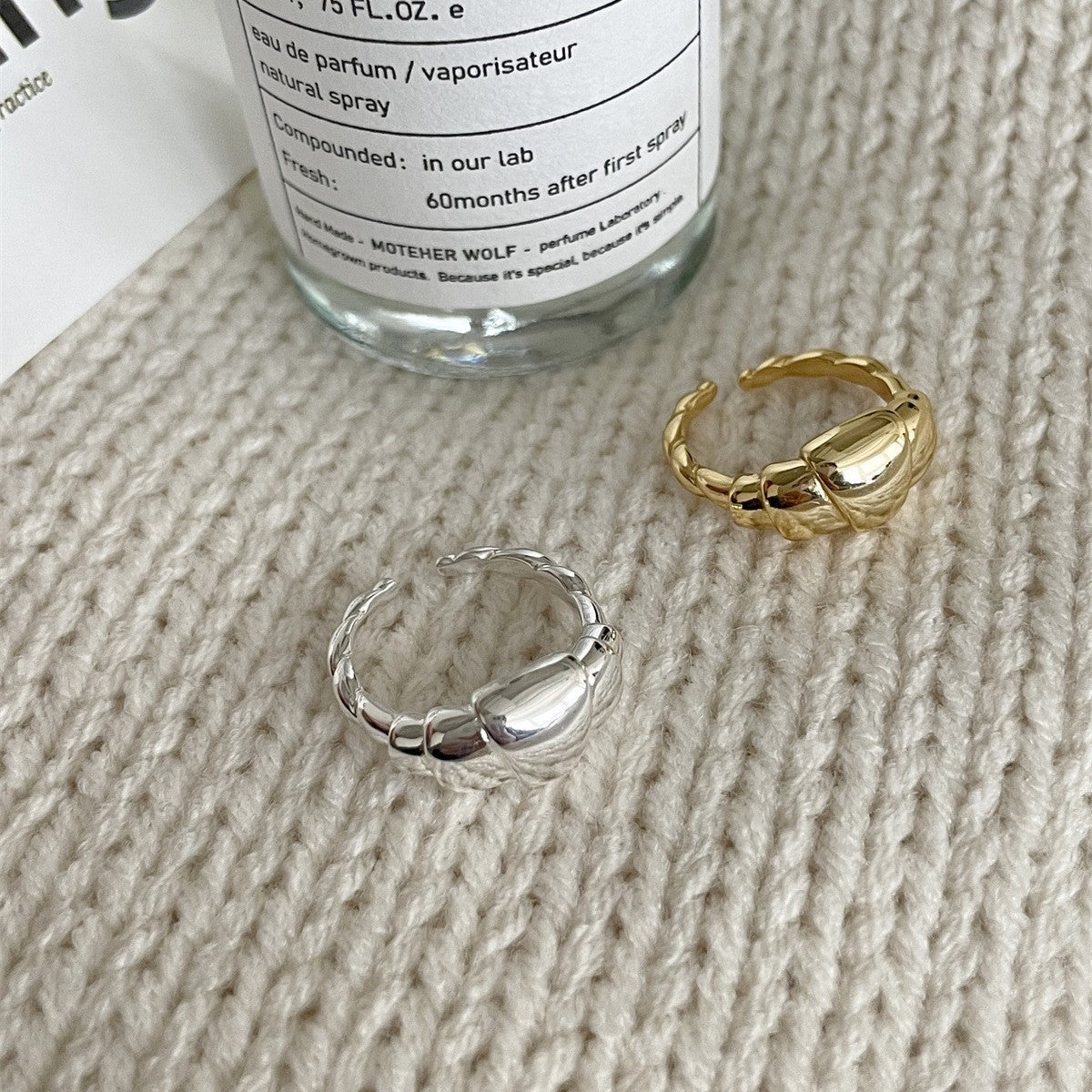 C廠-時尚個性純銀牛角包戒指女簡約時尚設計感高級指環小眾食指戒新「JZ-0613」25.04-4