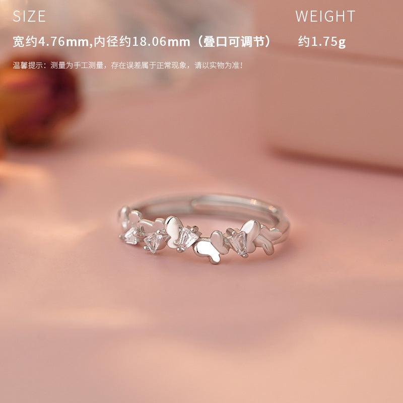 D廠-原創S925純銀悅心系列可愛蝴蝶戒指蝴蝶結戒指女甜美指環「YC3479R_1」25.04-2