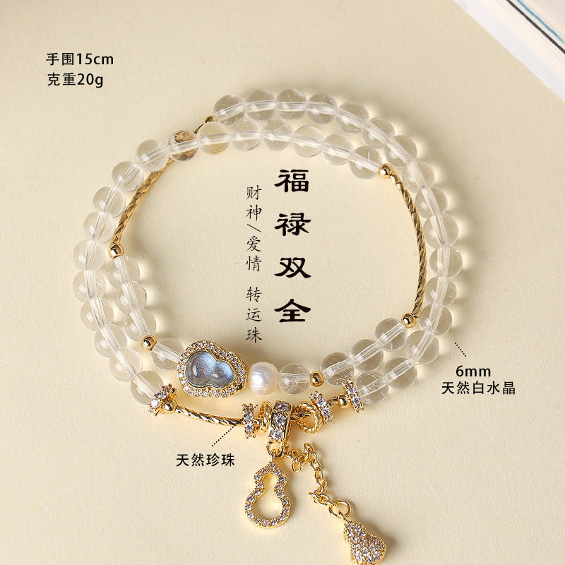 AS廠-天然黃塔水晶福祿串珠手鍊女時尚高級感淡水珍珠紫水晶海藍寶手串「SL6463」25.07-3