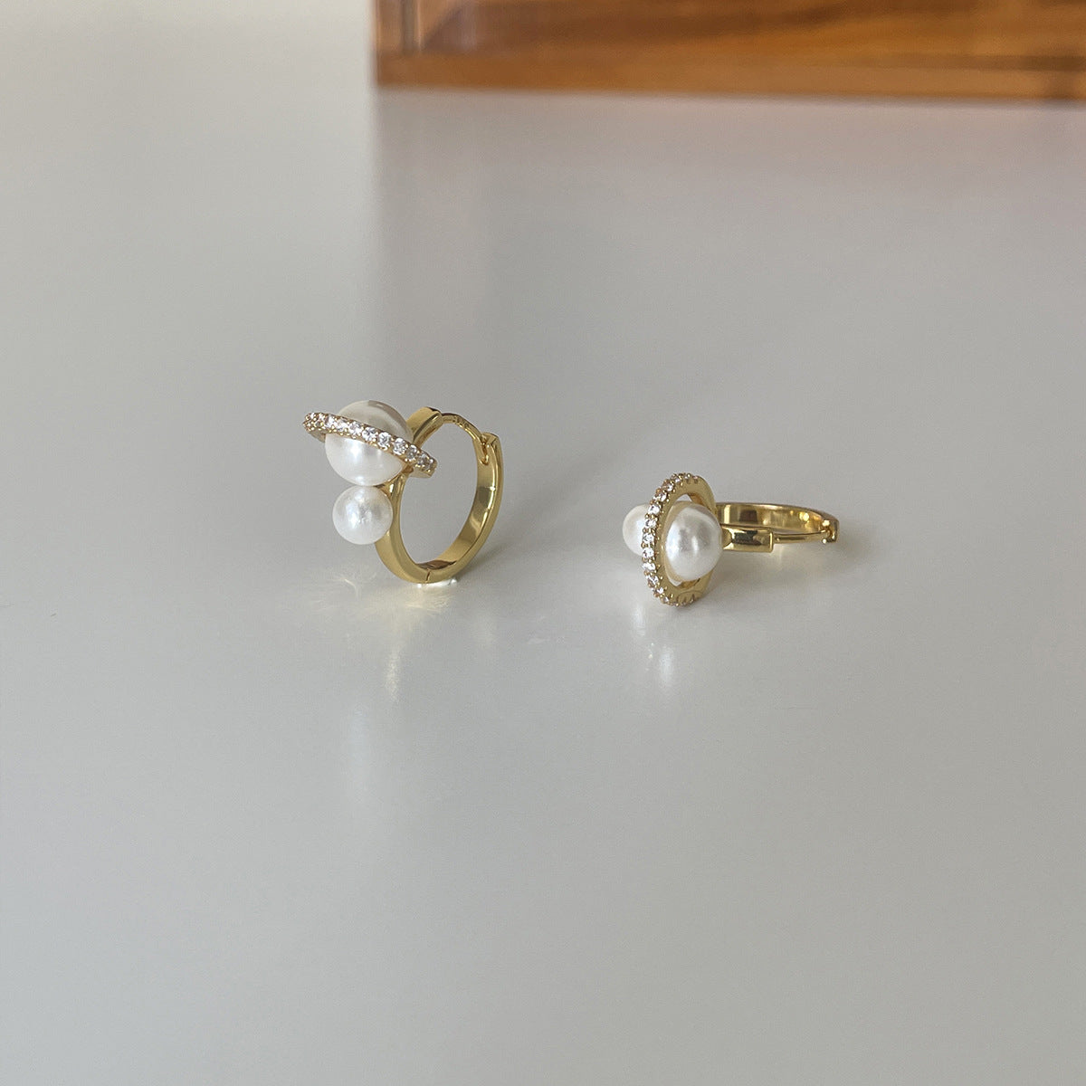 C廠-925銀針鋯石耳環女輕奢復古氣質珍珠耳扣設計感高級秋冬百搭耳飾「EH-4312」25.12-3