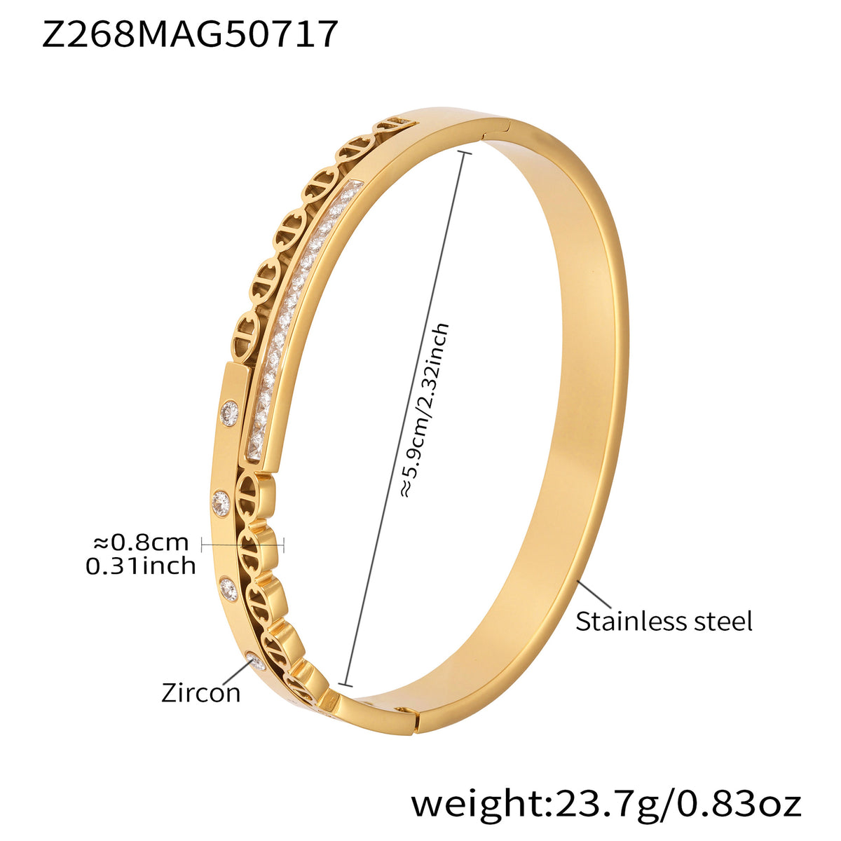 B廠-滿天星鋯石精緻排鑽手鐲不鏽鋼18K金女生小眾輕奢感手環女「Z467-Z468」25.07-4