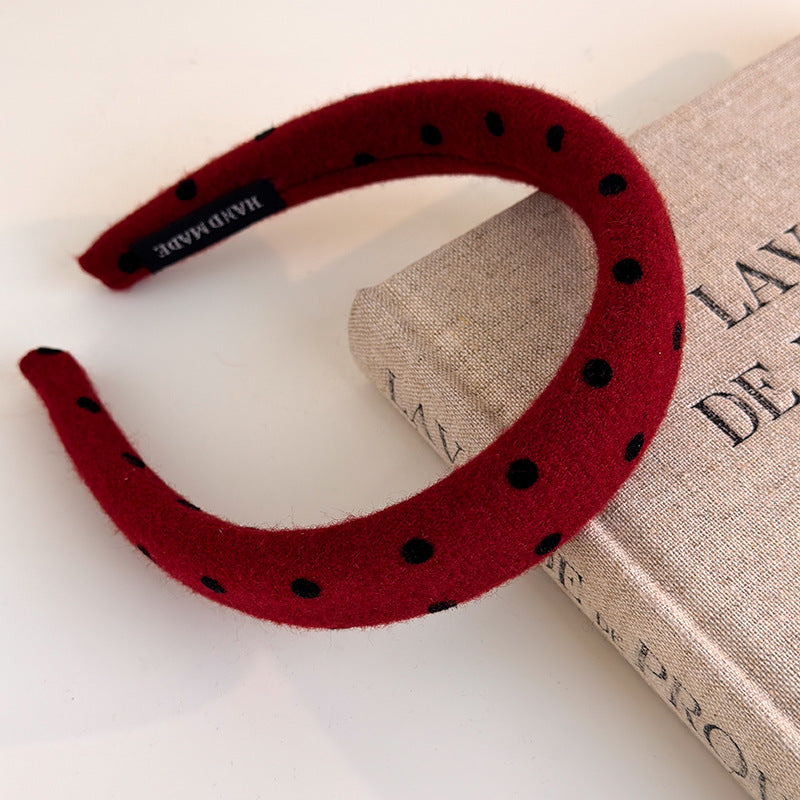 E廠-新年紅色波點大腸髮圈網紅2025新款綁頭髮頭繩高顱頂頭箍洗臉髮捆「27755」25.12-1