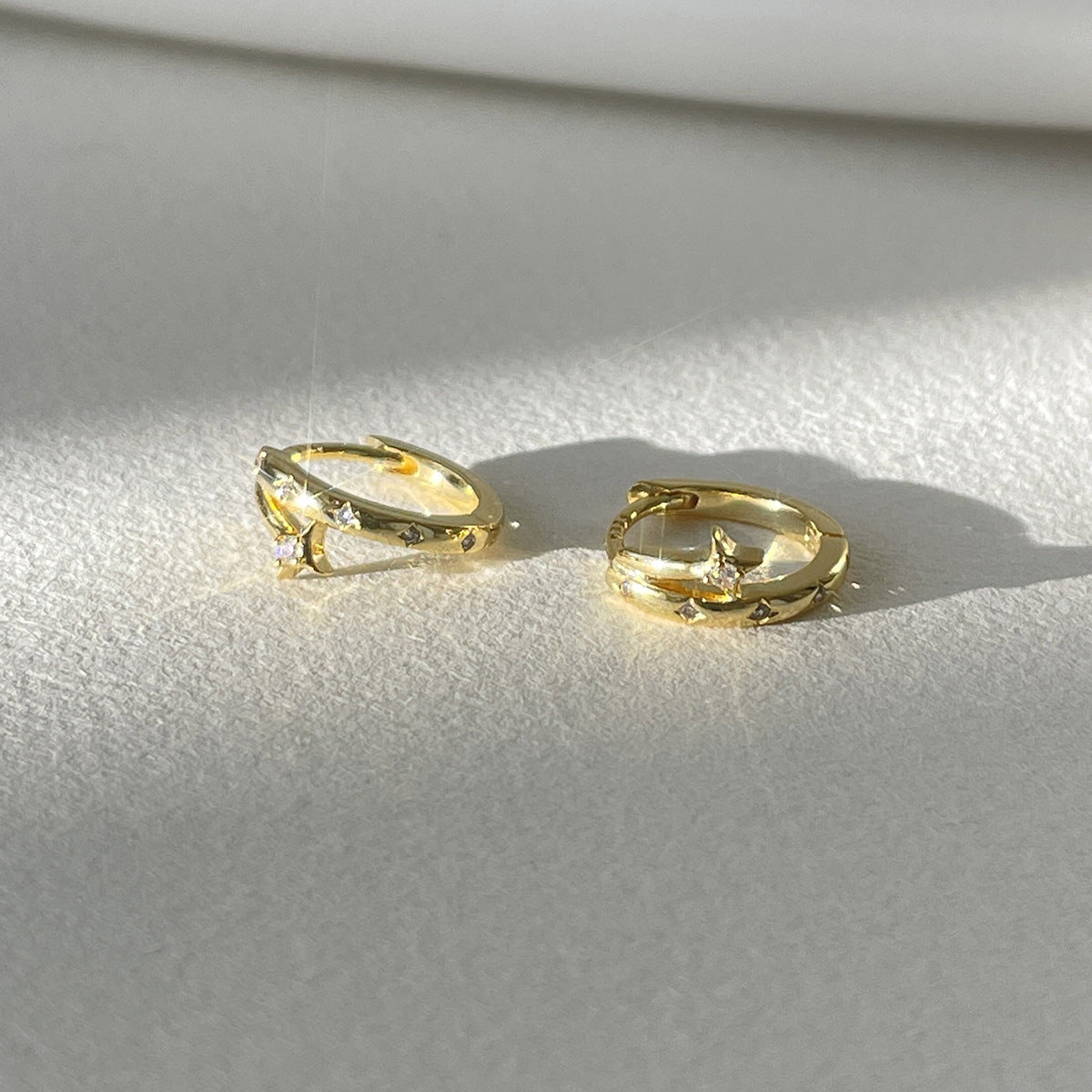 C廠-小眾輕奢四芒星耳環女設計感時尚氣質銀針耳環簡約百搭高級感耳飾「EH-4336」25.11-4