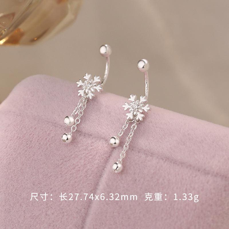 D廠-S999足銀雪花彎鉤螺絲耳環多款式甜美氣質百搭小眾耳飾批發「YC4369E_2」25.01-3
