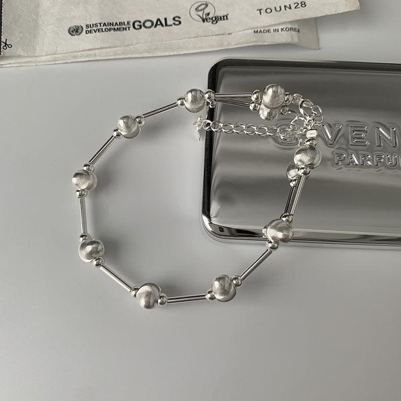 C廠-法式輕奢重工天然白水晶S925純銀項鍊手鍊手串「X509」25.04-1