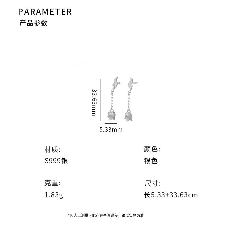 D廠-S999足銀氣質鈴蘭花流蘇耳環女甜美清新文藝養耳洞耳飾批發「YC4320E_1」25.08-3