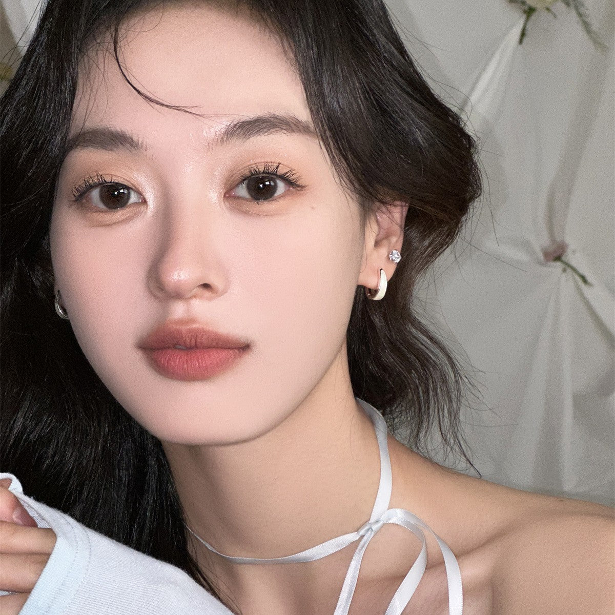 C廠-多巴胺撞色滴釉耳環女簡約日常百搭夏天耳圈小清新甜美氣質耳飾「EH-3841」25.06-3
