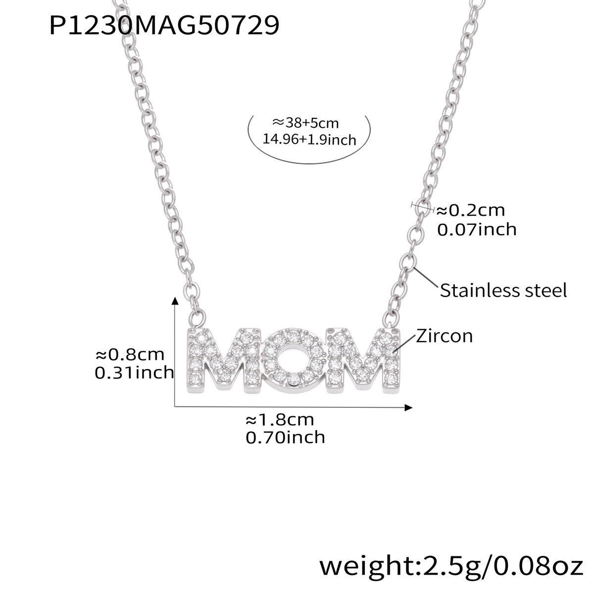B廠-氣質字母鋯石MOM項鍊太陽花吊墜鍍18K金時尚飾品母親節禮物「P1230-1232」25.08-2