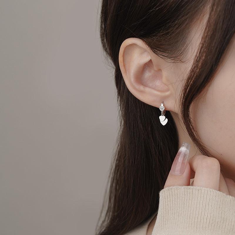 D廠-S925純銀氣質愛心扣女甜美溫柔可愛百搭超閃小眾耳環批發「YC6260E_1」25.03-4