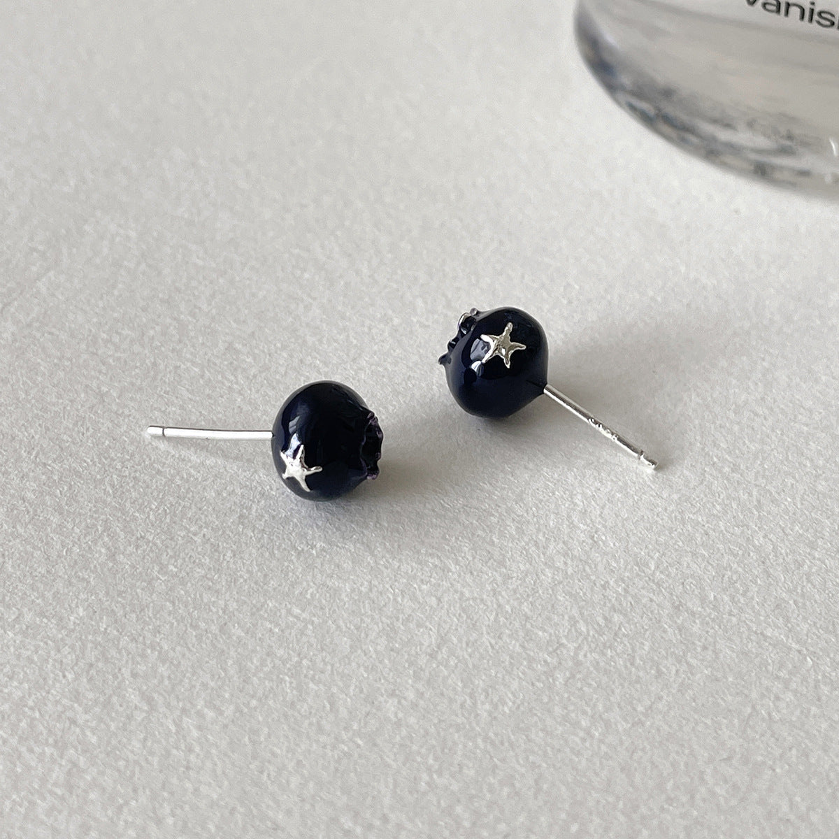 C廠-甜酷小香風藍莓耳釘女森系百搭高級感銀針耳環輕奢極簡日常耳飾「EH-4266」25.11-3