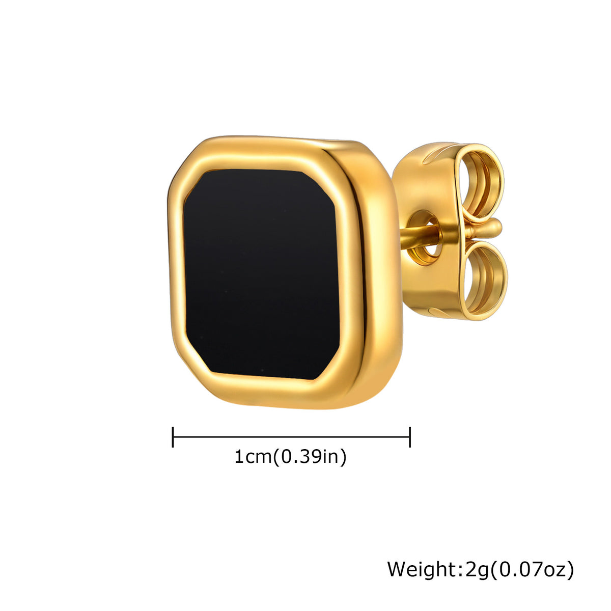 G廠-不鏽鋼時尚簡約款方形貝殼男女耳釘金色百搭潮流耳環批發「ES-728」25.12-2