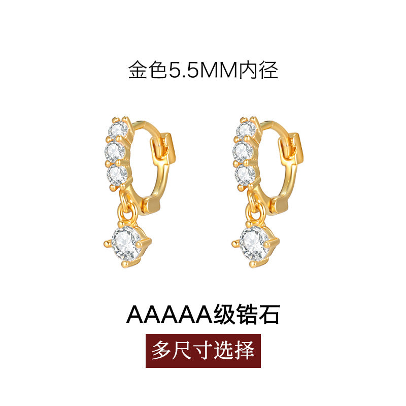 C廠-輕奢氣質氛圍感超閃鋯石耳環女精緻高級感銀針耳扣秋冬時尚耳飾「EH-4348」25.11-4